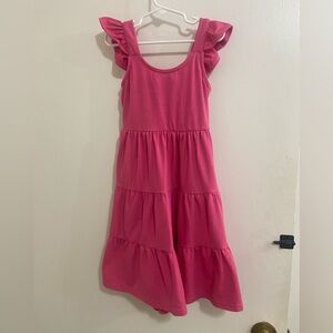 Girls Pink Ruffled Dress three tiered size 7-8